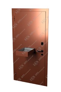 стальная кассовая дверь с выдвижным лотком