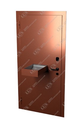 стальная кассовая дверь с выдвижным лотком