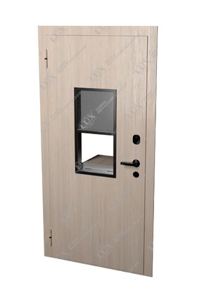 дверь с кассовым модулем, отделка ламинат