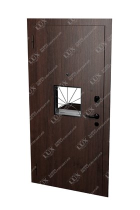кассовая дверь с окошком, решеткой и глазком